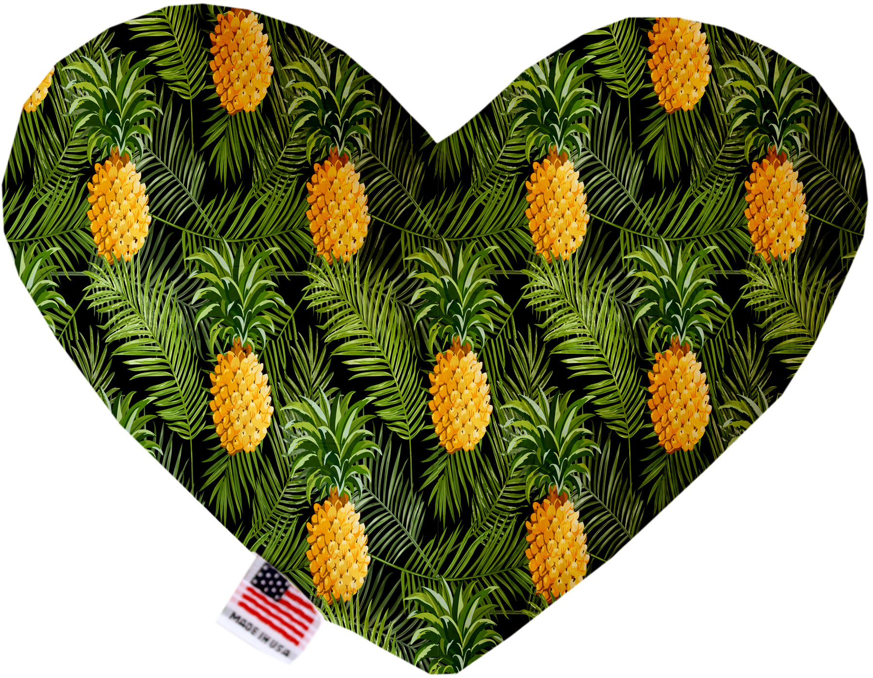 Pineapples in Paradise 8 Inch Canvas Heart Dog Toy