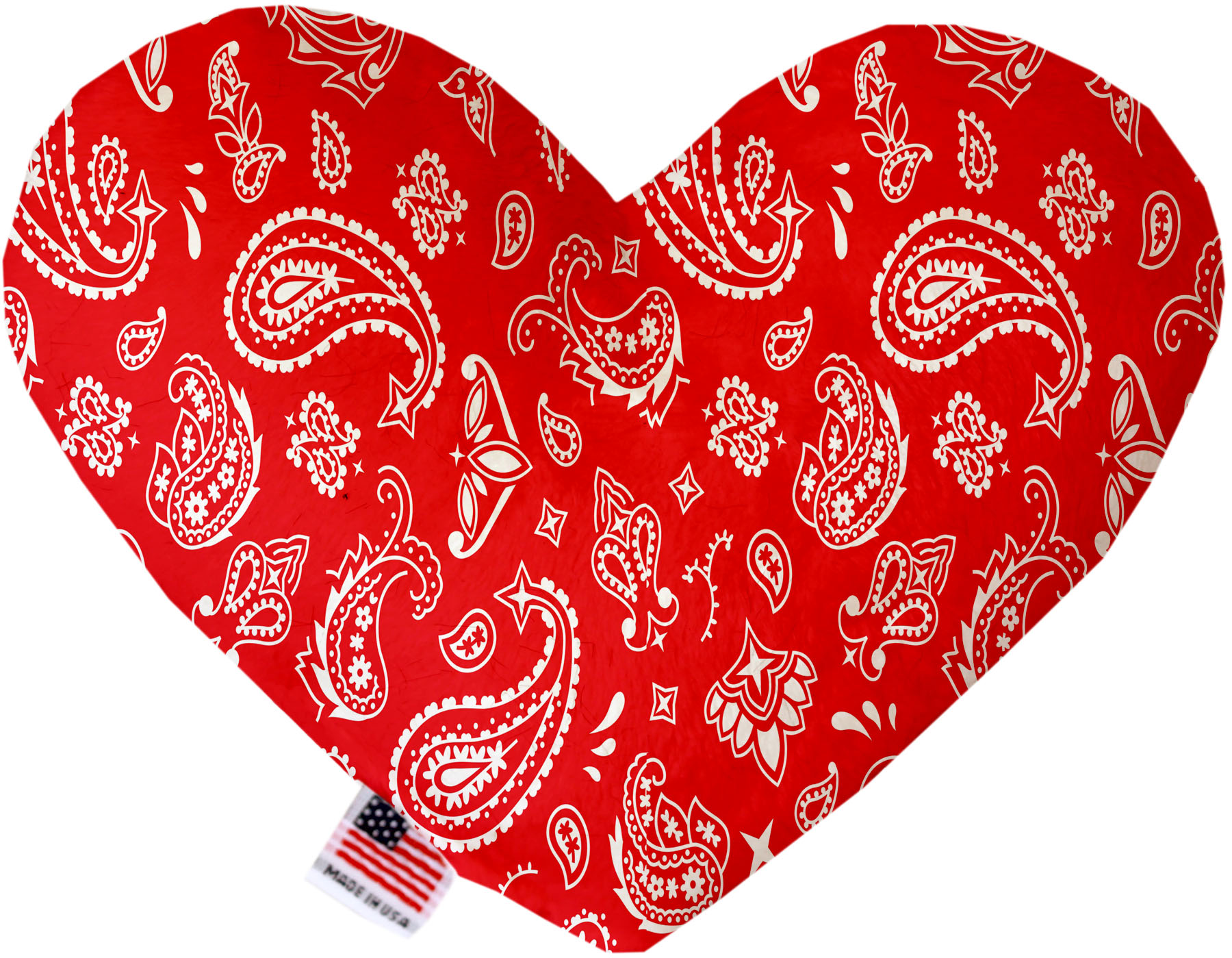 Red Western 8 Inch Canvas Heart Dog Toy