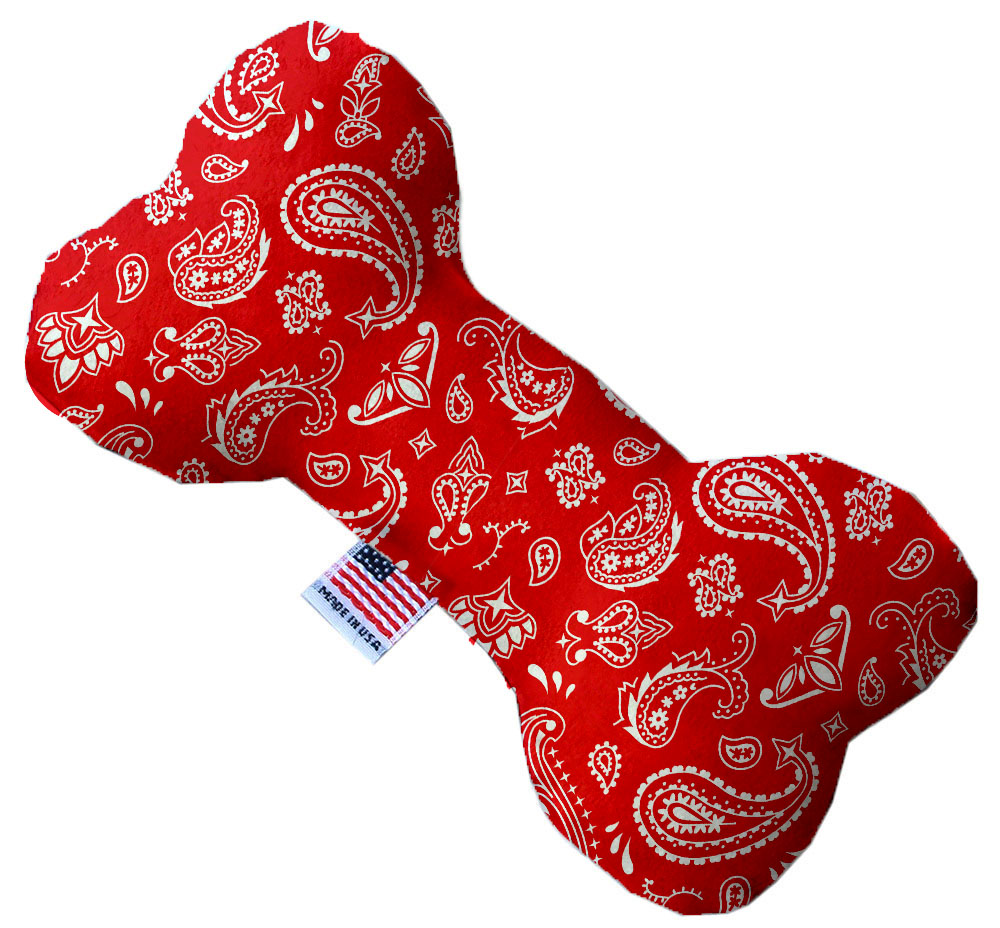 Red Western 6 inch Stuffing Free Bone Dog Toy