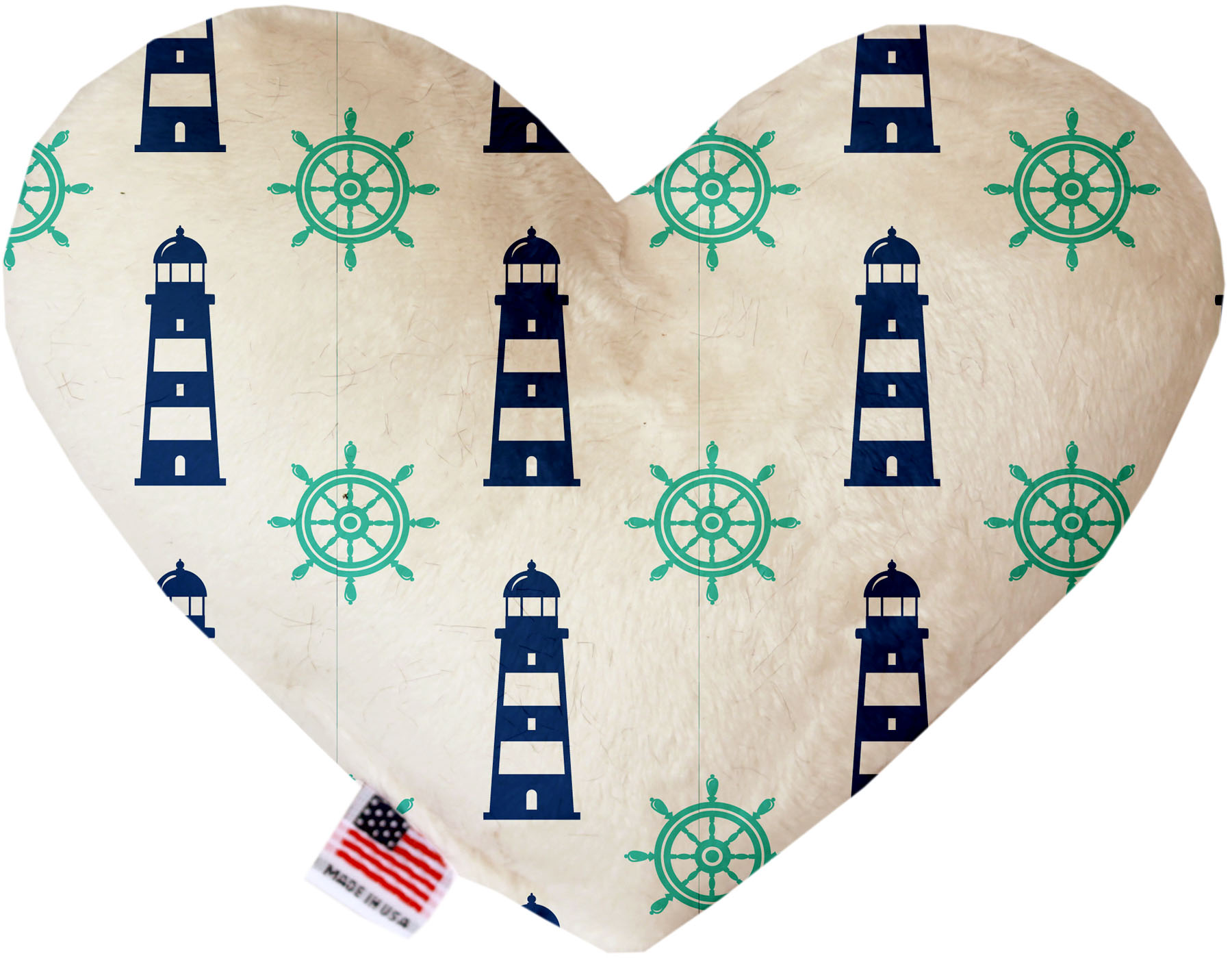 Lighthouses 8 Inch Canvas Heart Dog Toy