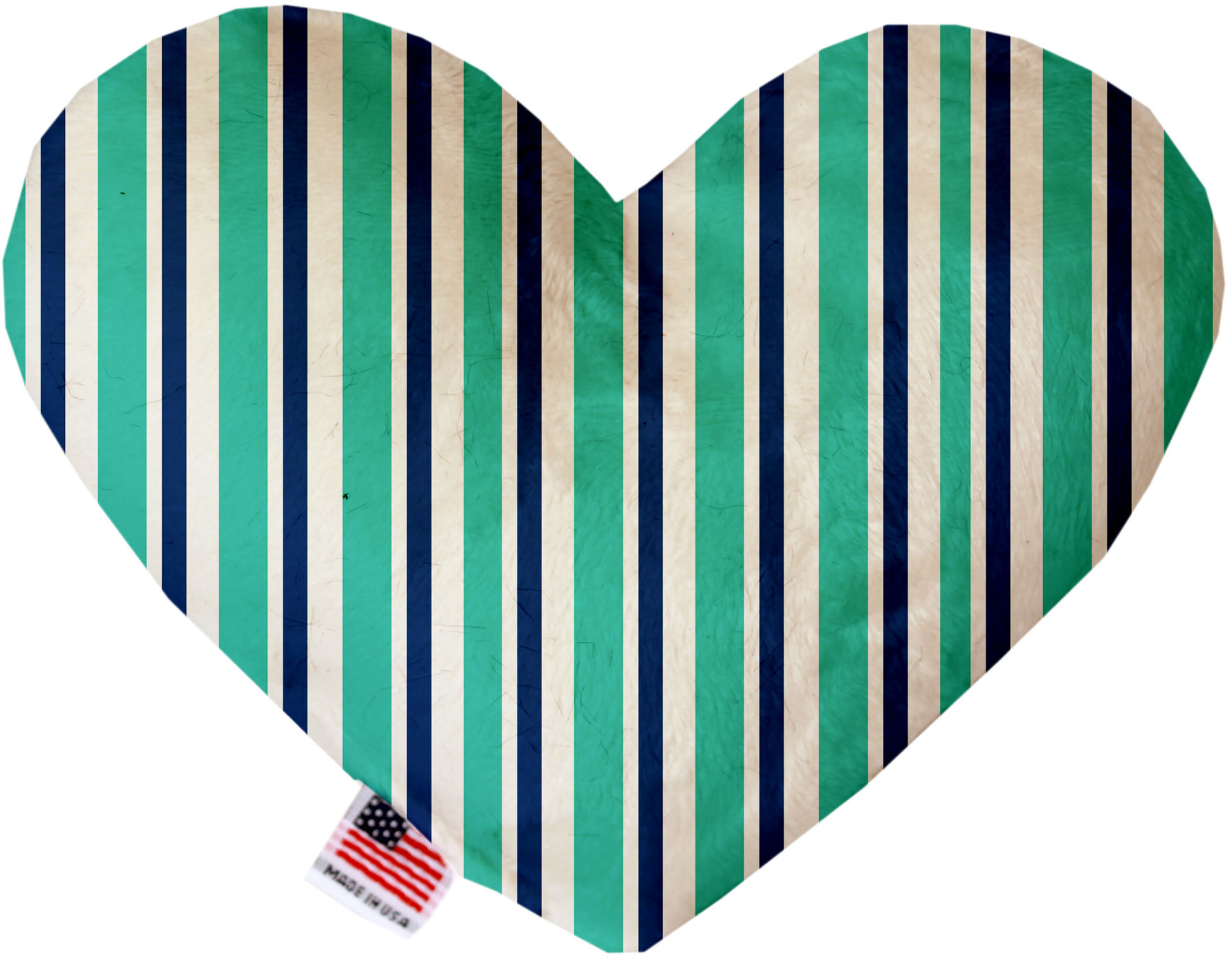 Aquatic Stripes 6 Inch Canvas Heart Dog Toy