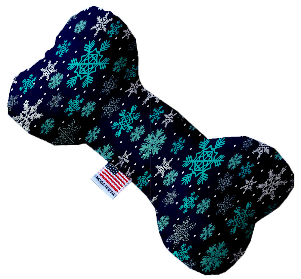 Snowflake Blues 8 Inch Canvas Bone Dog Toy