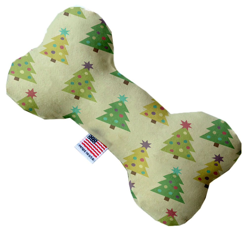 Cutesy Christmas Trees 6 Inch Bone Dog Toy