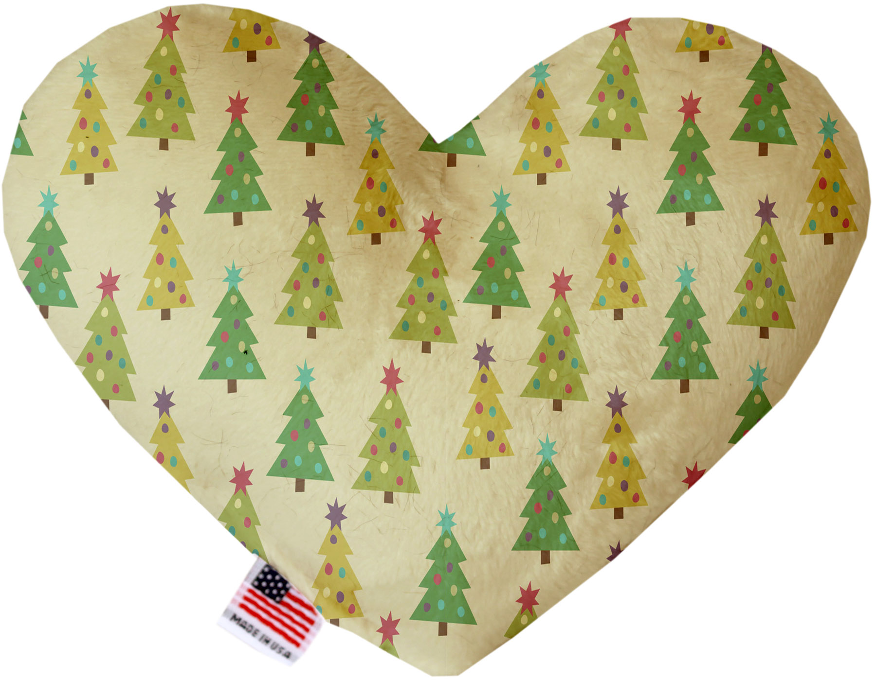 Cutesy Christmas Trees 8 Inch Heart Dog Toy