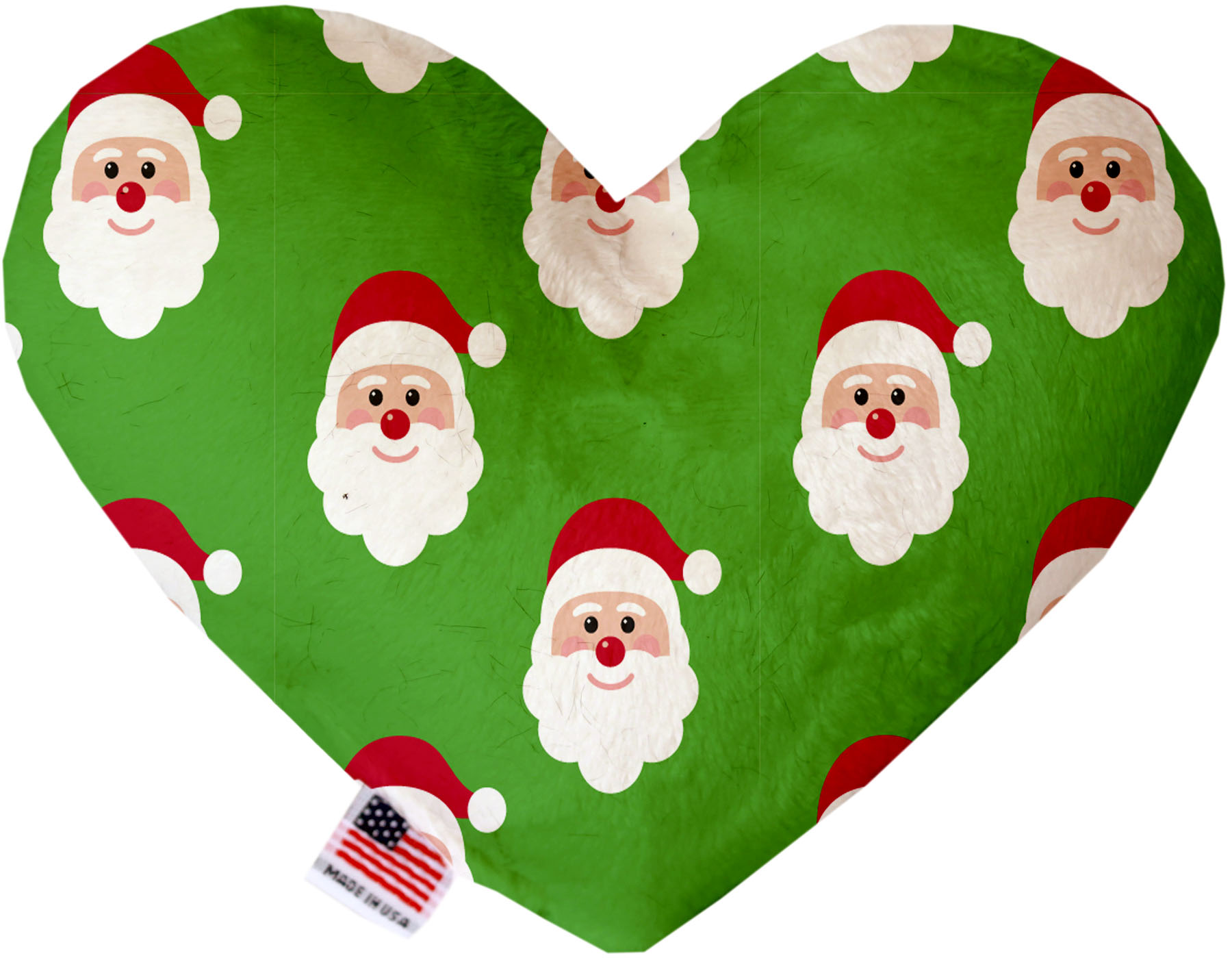 Smiling Santa 8 inch Stuffing Free Heart Dog Toy