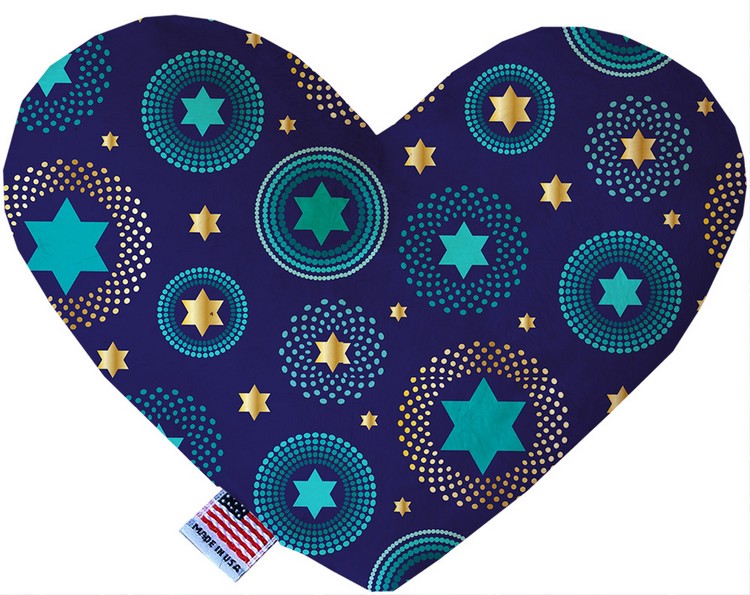 Blue Star of David 8 Inch Canvas Heart Dog Toy