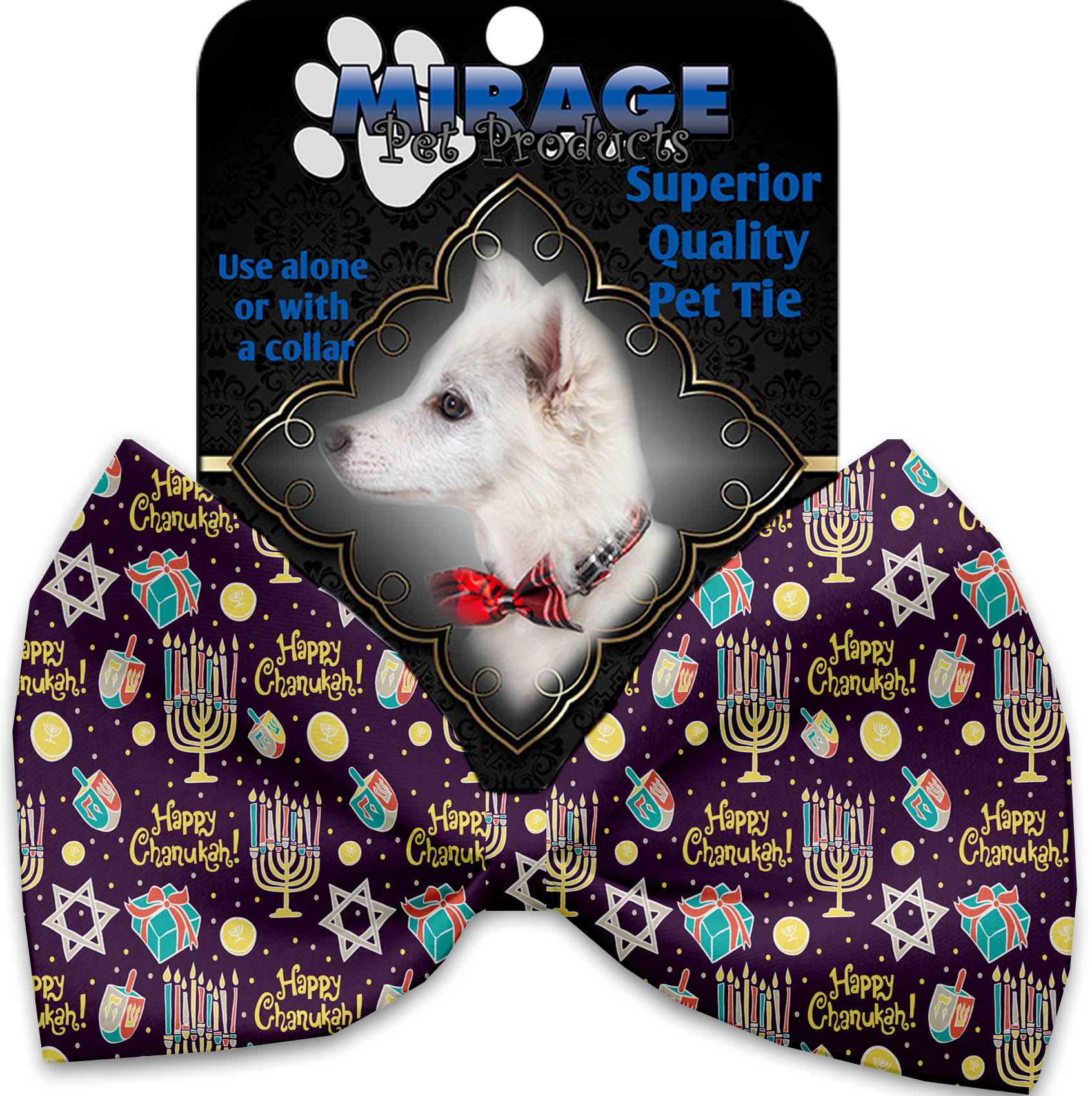 Happy Chanukah Pet Bow Tie