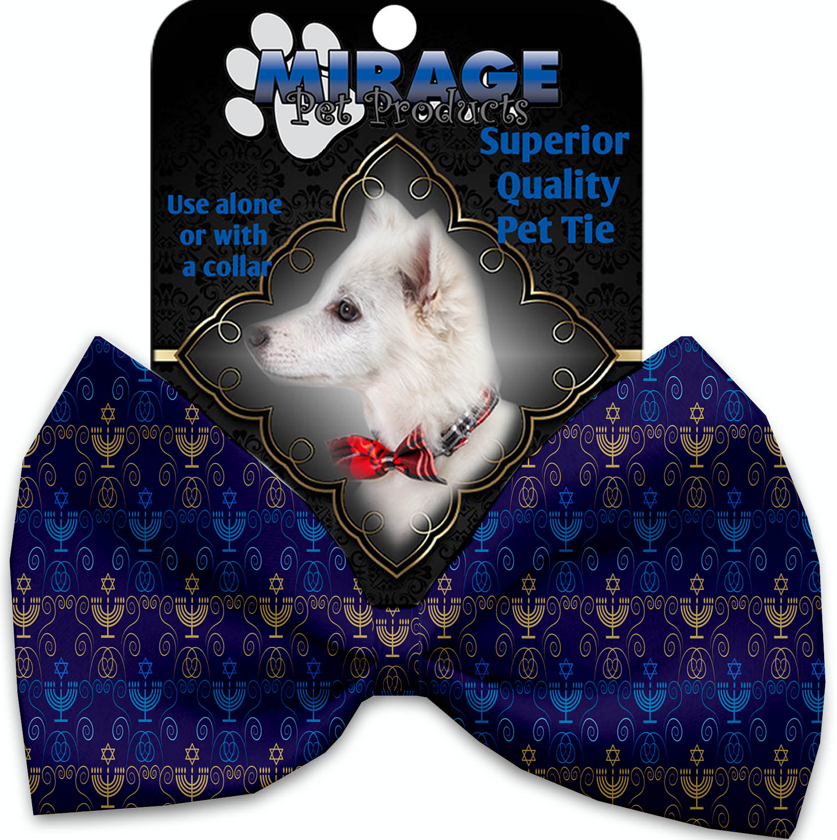 Menorah Madness Pet Bow Tie