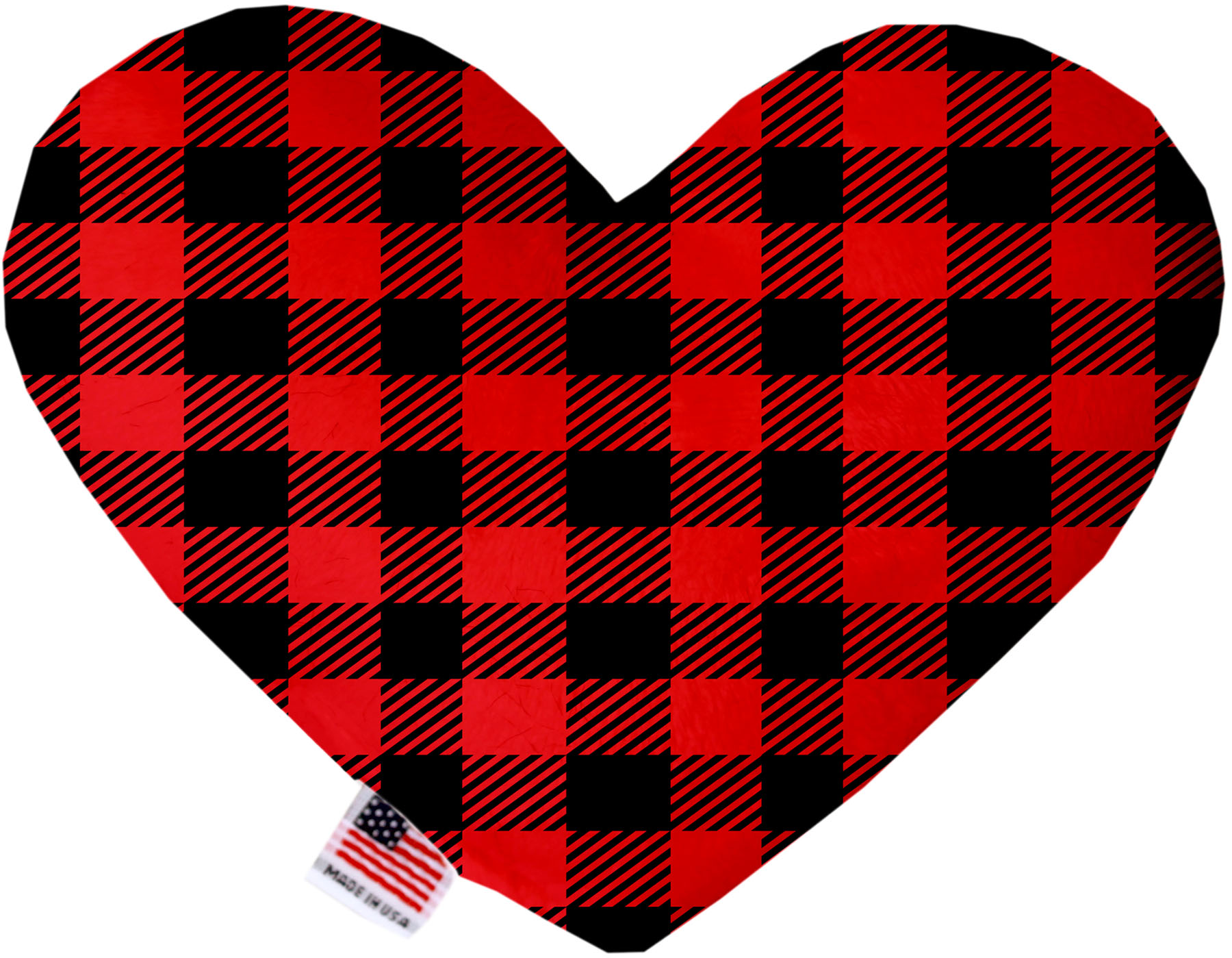 Red Buffalo Check 8 Inch Canvas Heart Dog Toy