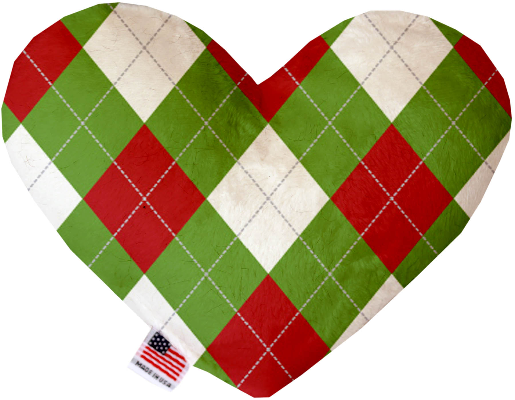 Christmas Argyle 6 Inch Heart Dog Toy