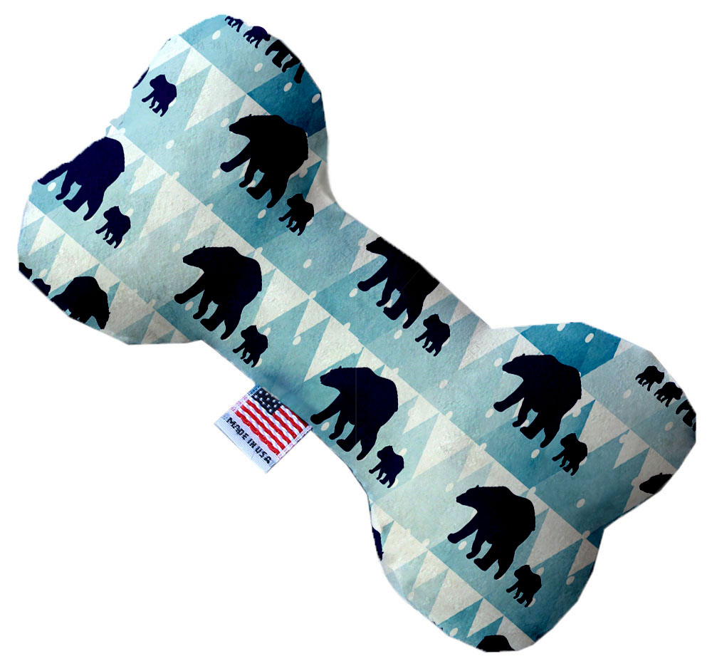 Winter Bear Tracks 10 Inch Canvas Bone Dog Toy