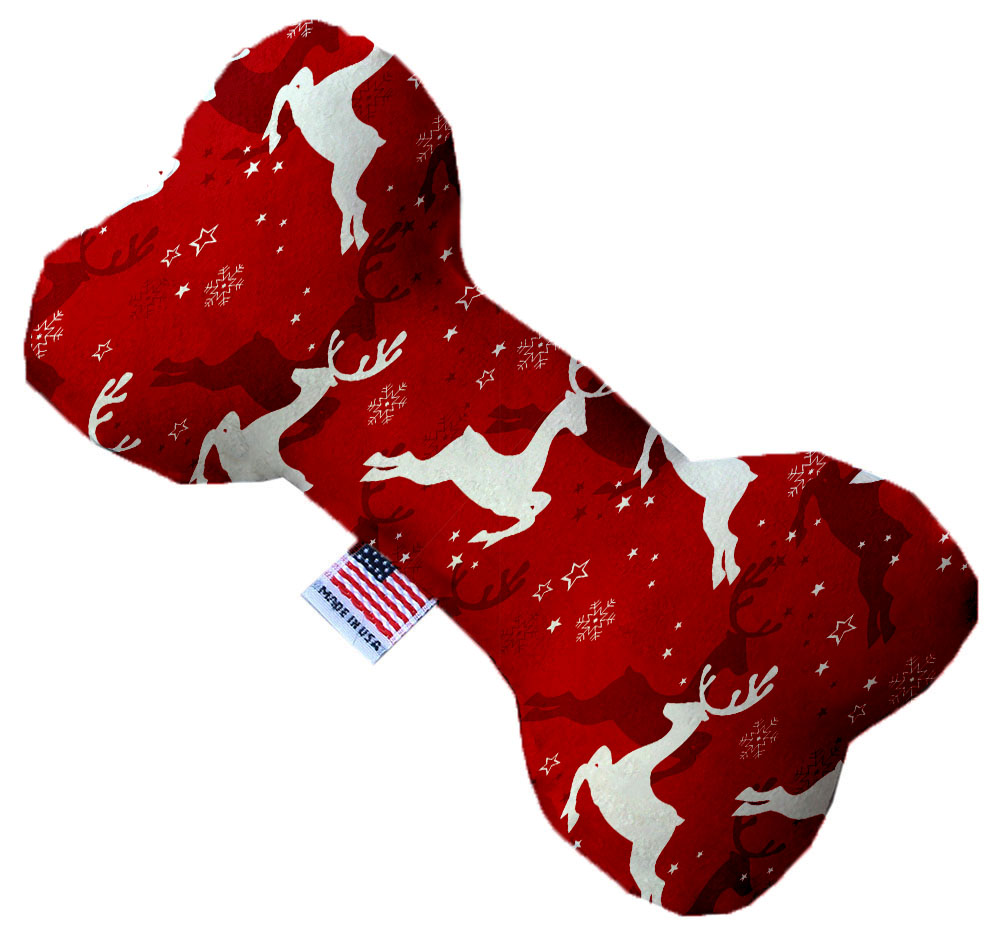 Dancing Reindeer 6 Inch Canvas Bone Dog Toy