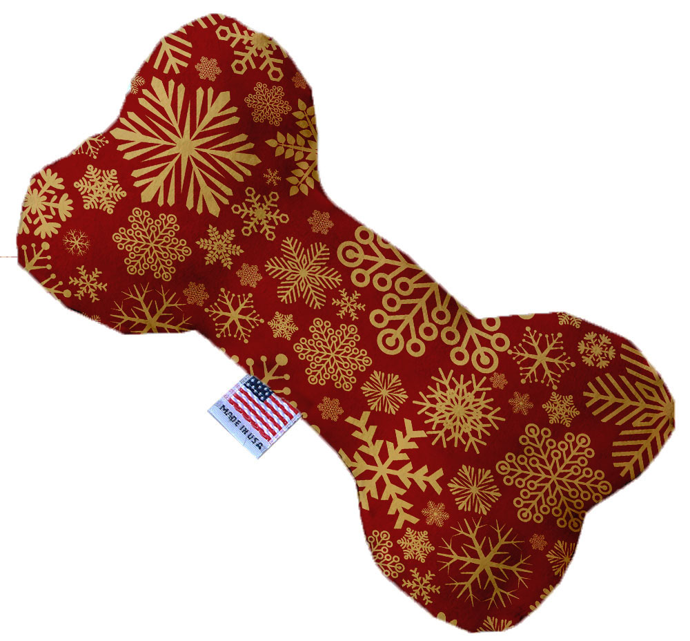 Red Snowflakes 6 inch Stuffing Free Bone Dog Toy