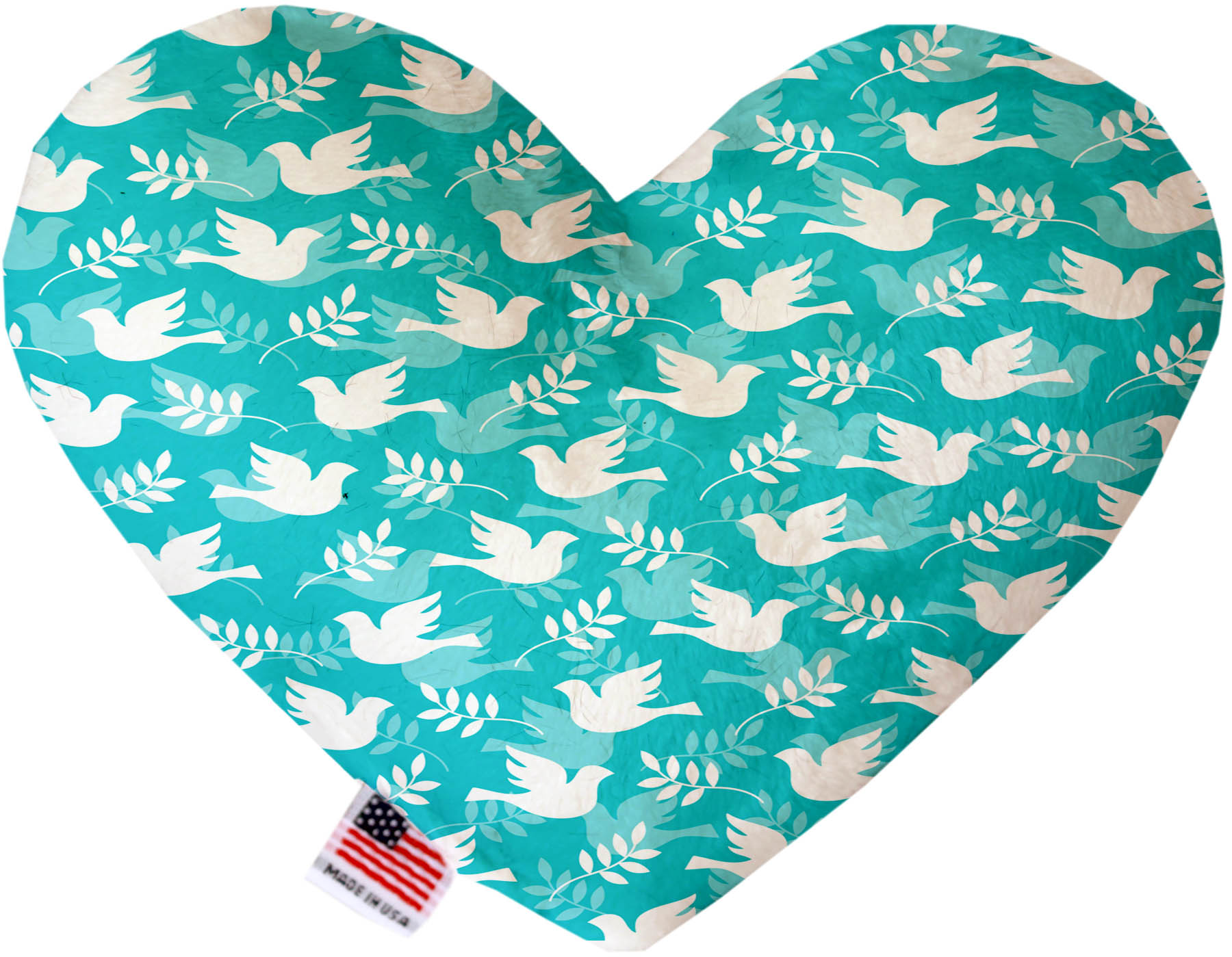 Hope and Peace 8 Inch Canvas Heart Dog Toy