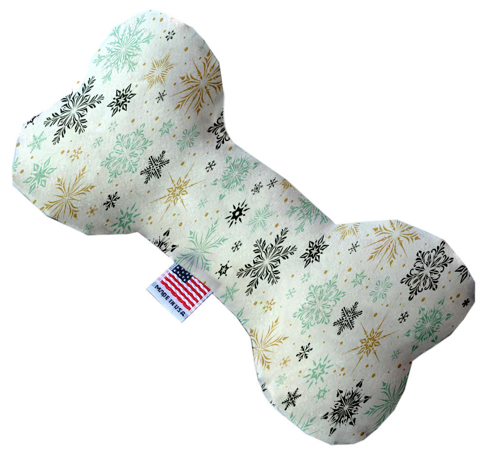 Vintage Snowflakes 6 Inch Canvas Bone Dog Toy