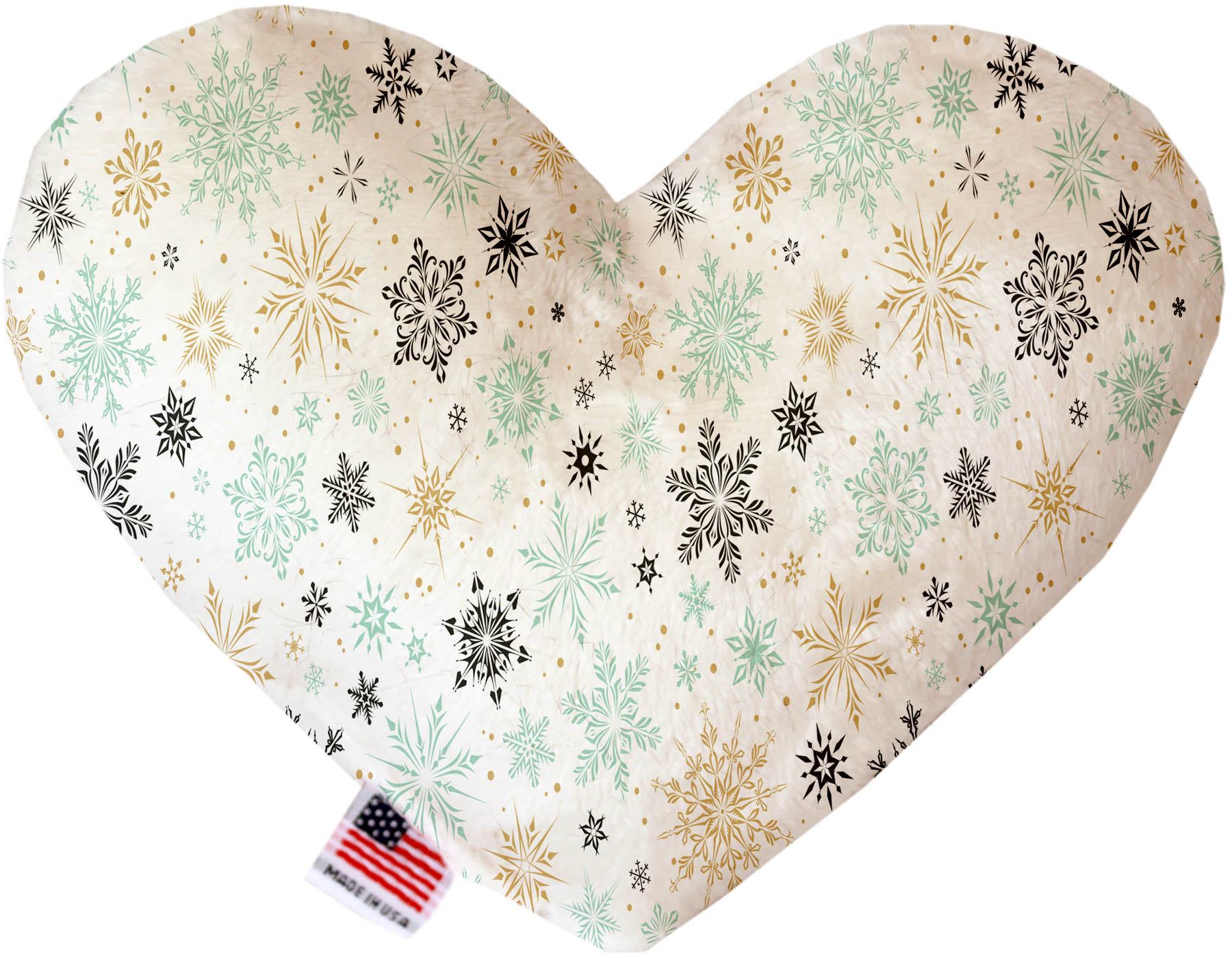 Vintage Snowflakes 8 Inch Heart Dog Toy