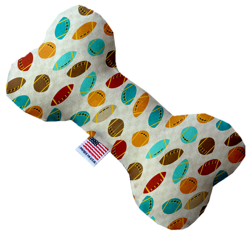 Football Frenzy 10 Inch Canvas Bone Dog Toy