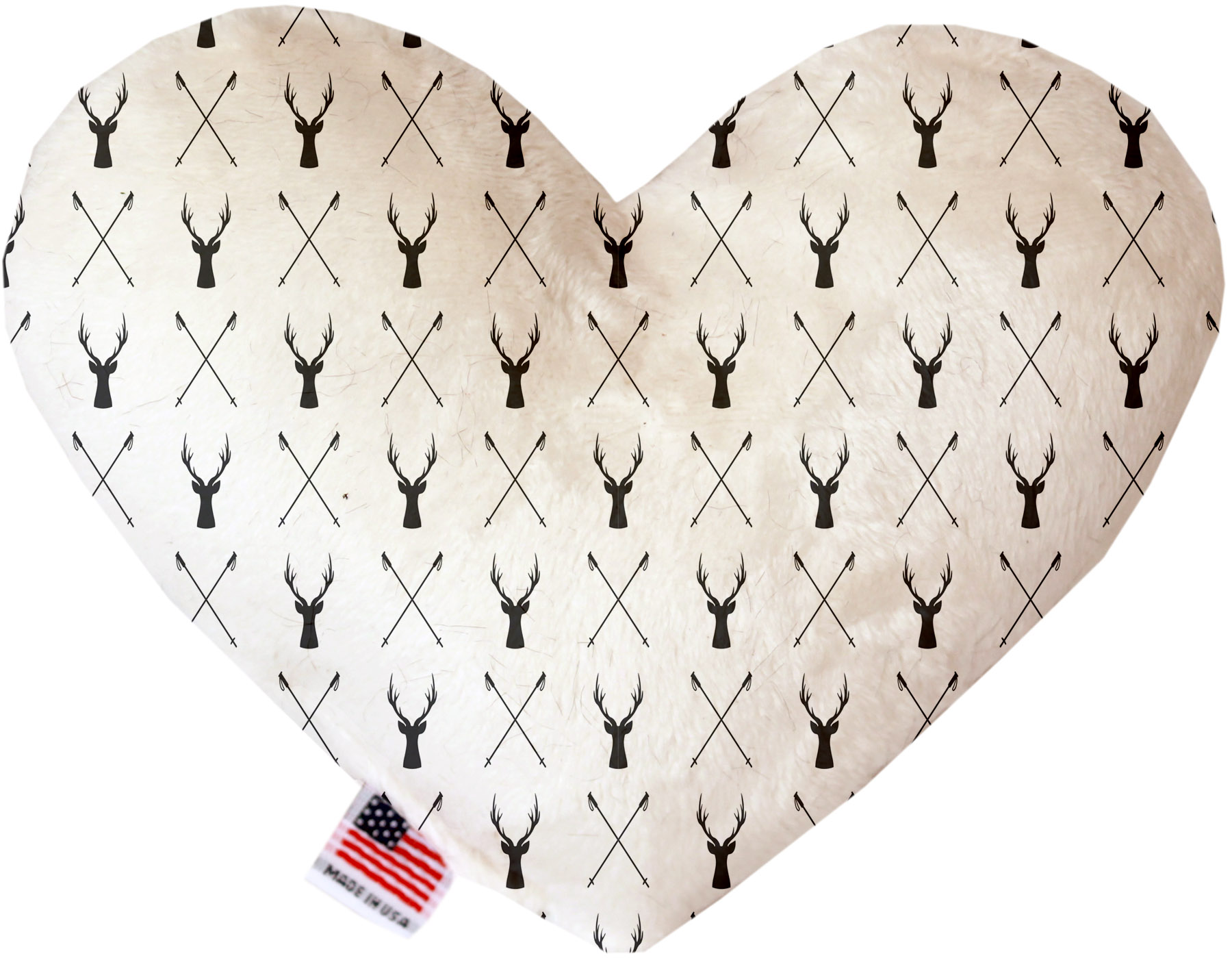 Deer Dreaming 8 Inch Canvas Heart Dog Toy