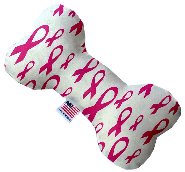 Pink Ribbons 8 Inch Bone Dog Toy