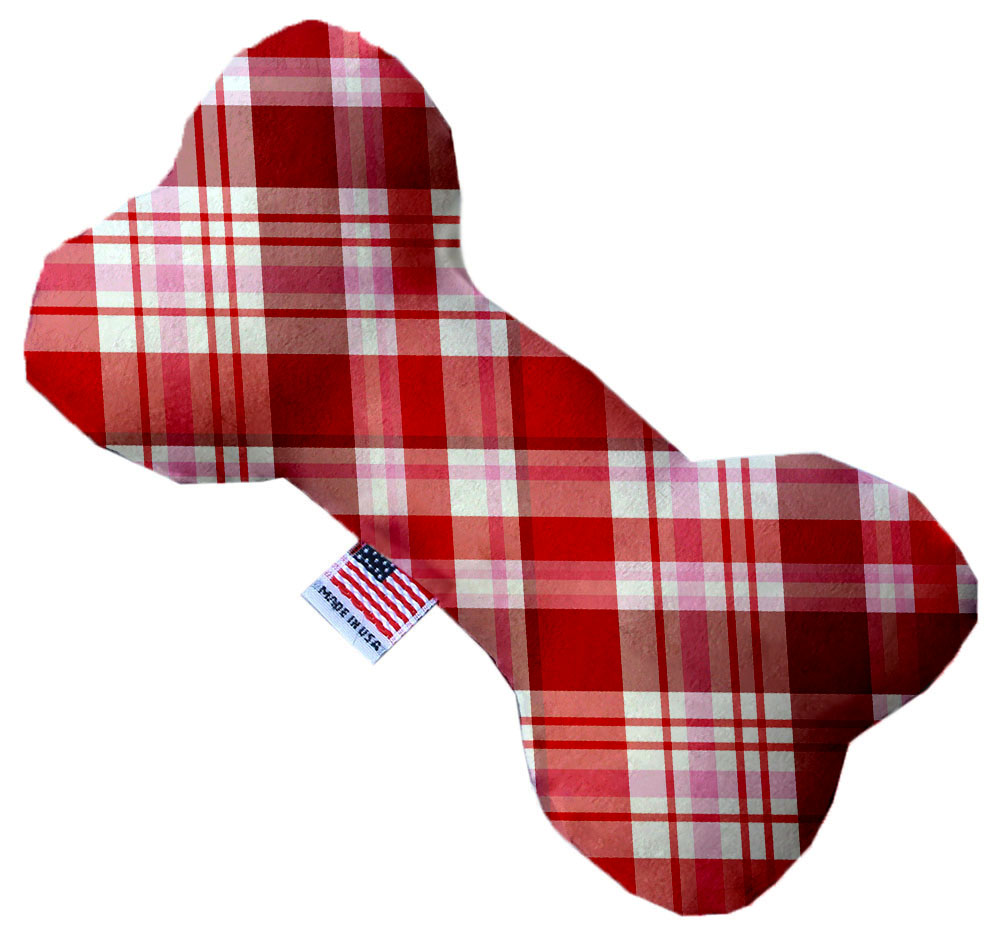 Valentines Day Plaid 6 inch Bone Dog Toy