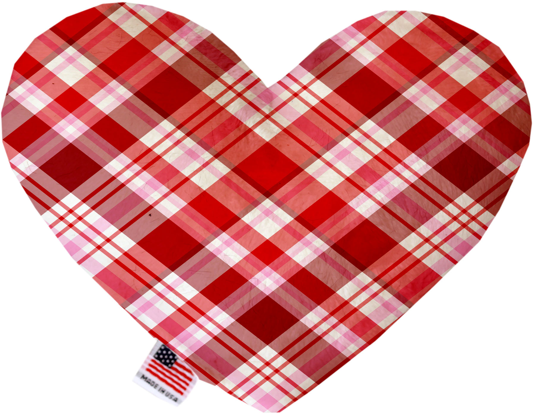 Valentines Day Plaid 8 inch Canvas Heart Dog Toy