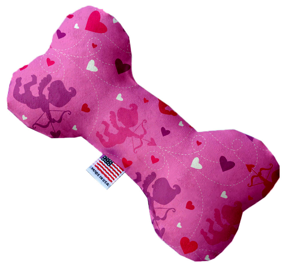 Cupid Hearts Stuffing Free 8 inch Bone Dog Toy