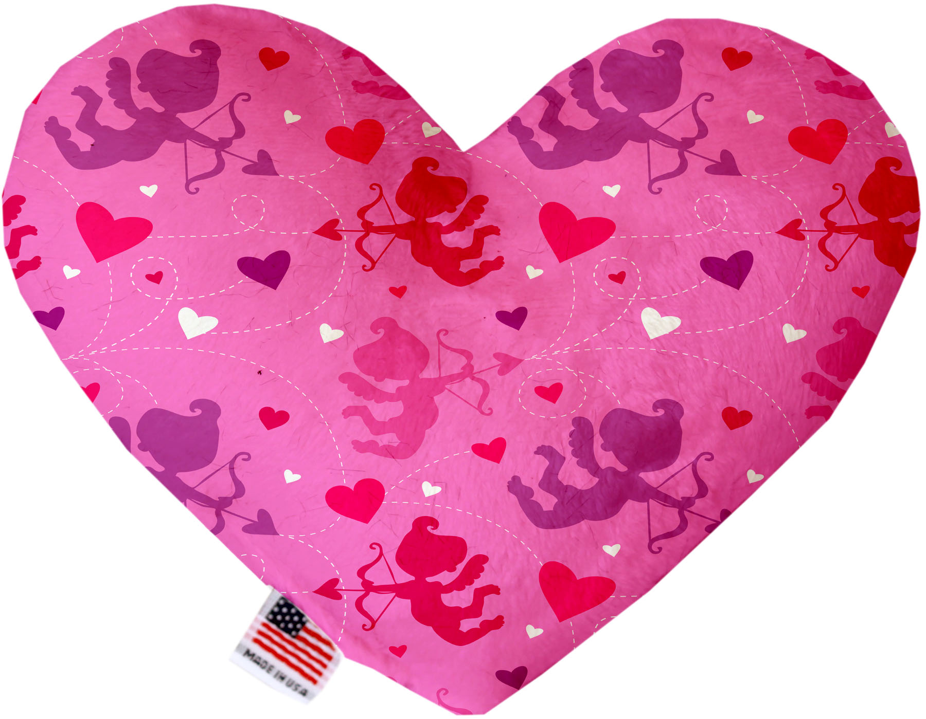 Cupid Hearts Stuffing Free 8 inch Heart Dog Toy