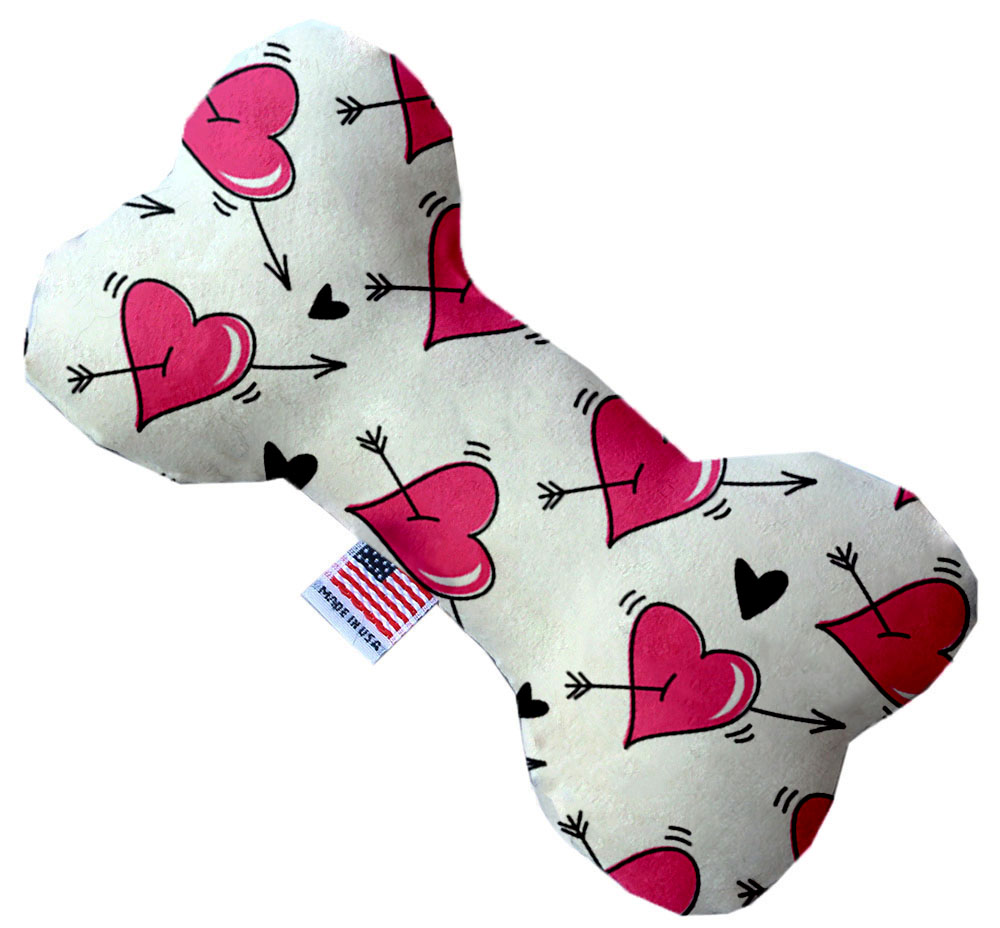 Hearts and Arrows Stuffing Free 10 inch Bone Dog Toy