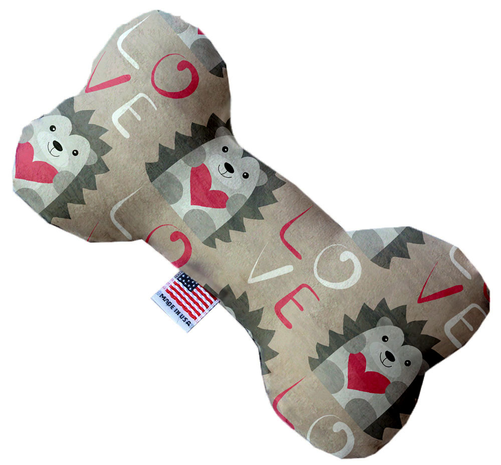 Hedgehog Love 10 inch Canvas Bone Dog Toy