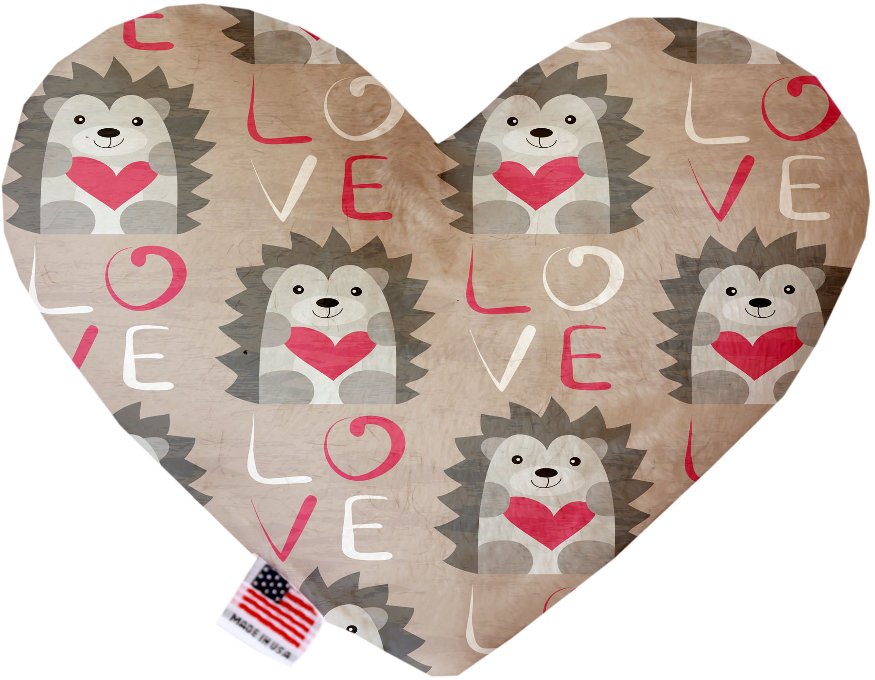 Hedgehog Love 6 inch Heart Dog Toy