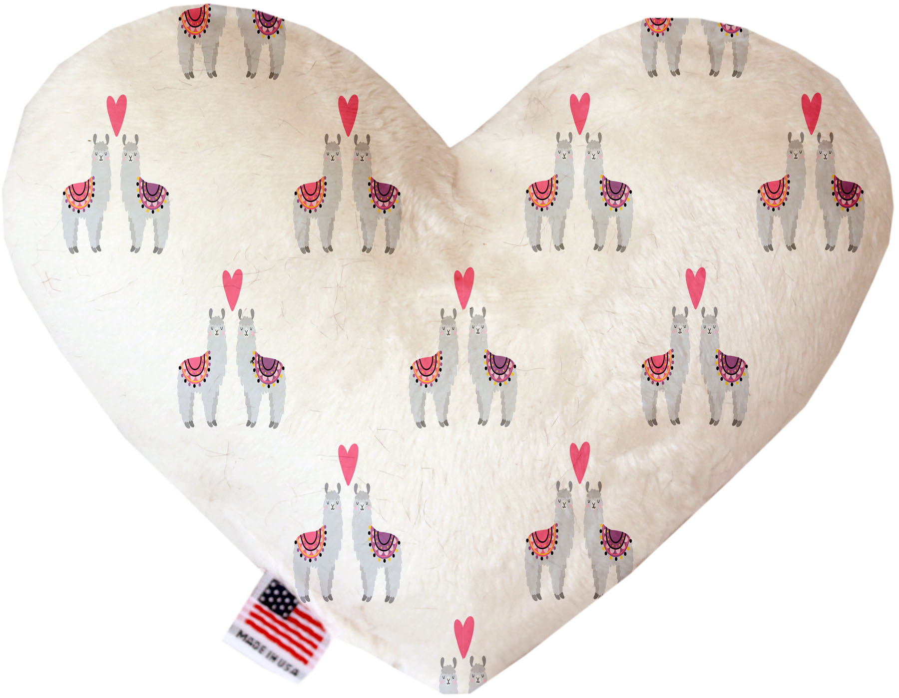 Llama Love 8 inch Canvas Heart Dog Toy