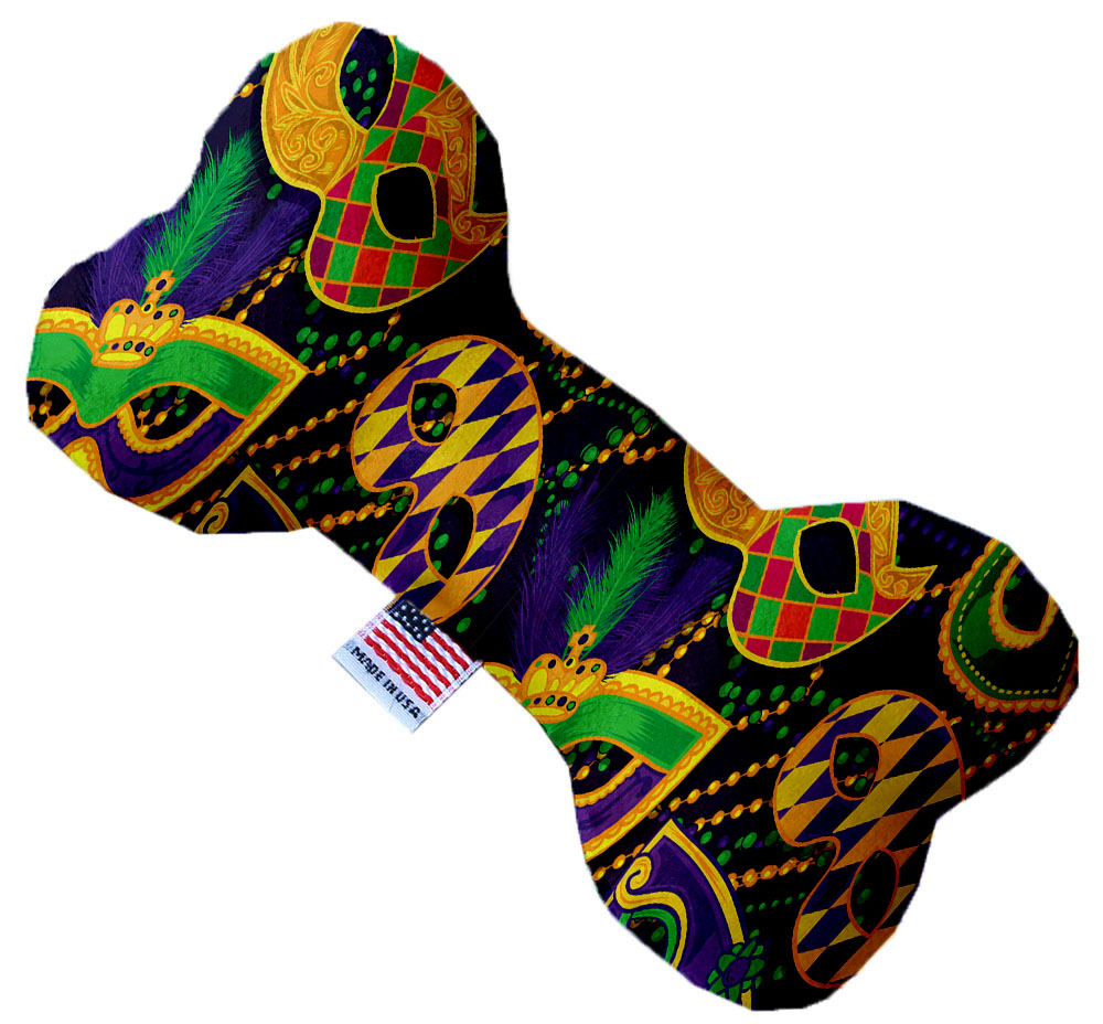 Mardi Gras Masquerade 8 inch Canvas Bone Dog Toy