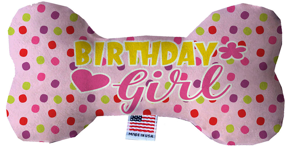 Birthday Girl 8 inch Fluffy Bone Dog Toy