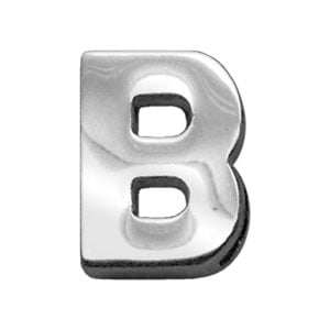 3/4" (18mm) Chrome Letter Sliding Charm B