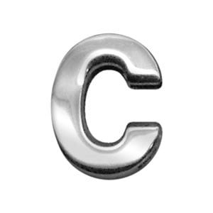 3/4" (18mm) Chrome Letter Sliding Charm C