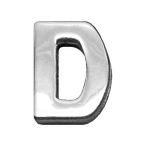 3/4" (18mm) Chrome Letter Sliding Charm D