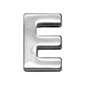 3/4" (18mm) Chrome Letter Sliding Charm E
