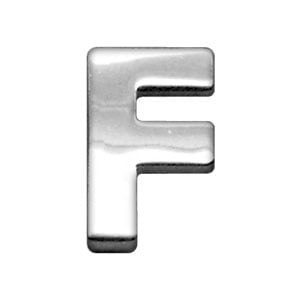 3/4" (18mm) Chrome Letter Sliding Charm F
