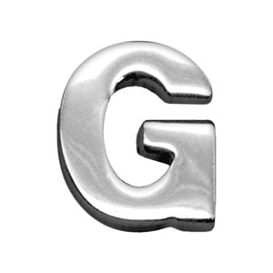 3/4" (18mm) Chrome Letter Sliding Charm G