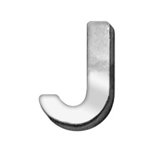 3/4" (18mm) Chrome Letter Sliding Charm J