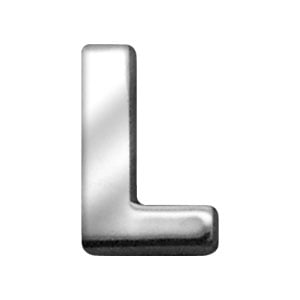 3/4" (18mm) Chrome Letter Sliding Charm L