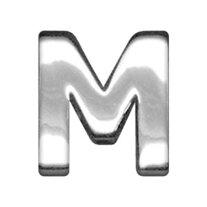 3/4" (18mm) Chrome Letter Sliding Charm M