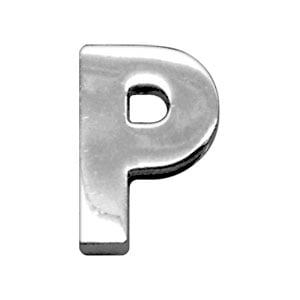 3/4" (18mm) Chrome Letter Sliding Charm P