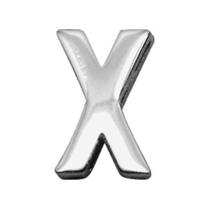 3/4" (18mm) Chrome Letter Sliding Charm X