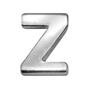 3/4" (18mm) Chrome Letter Sliding Charm Z