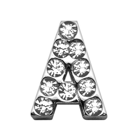 3/4" (18mm) Clear Letter Sliding Charm A