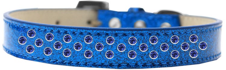 Sprinkles Ice Cream Dog Collar Blue Crystals Size 18 Blue