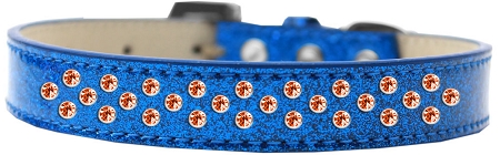 Sprinkles Ice Cream Dog Collar Orange Crystals Size 18 Blue