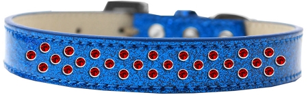 Sprinkles Ice Cream Dog Collar Red Crystals Size 18 Blue