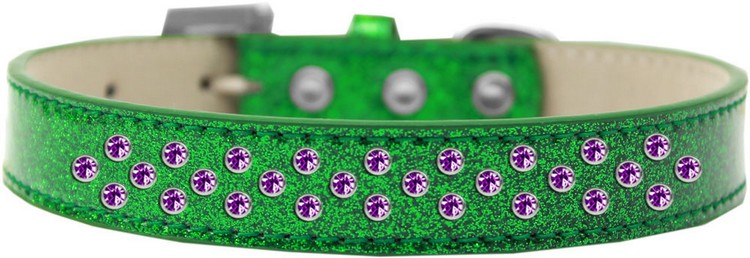 Sprinkles Ice Cream Dog Collar Purple Crystals Size 16 Emerald Green